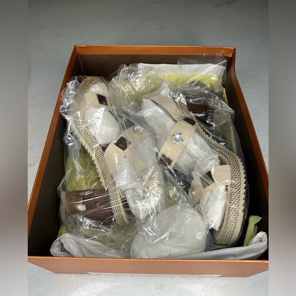 BALDININI WOMENS SANDAL HEELS BEIGE PINK WITH CLEAR HEEL SZ EU 38.5 - Picture 9 of 10